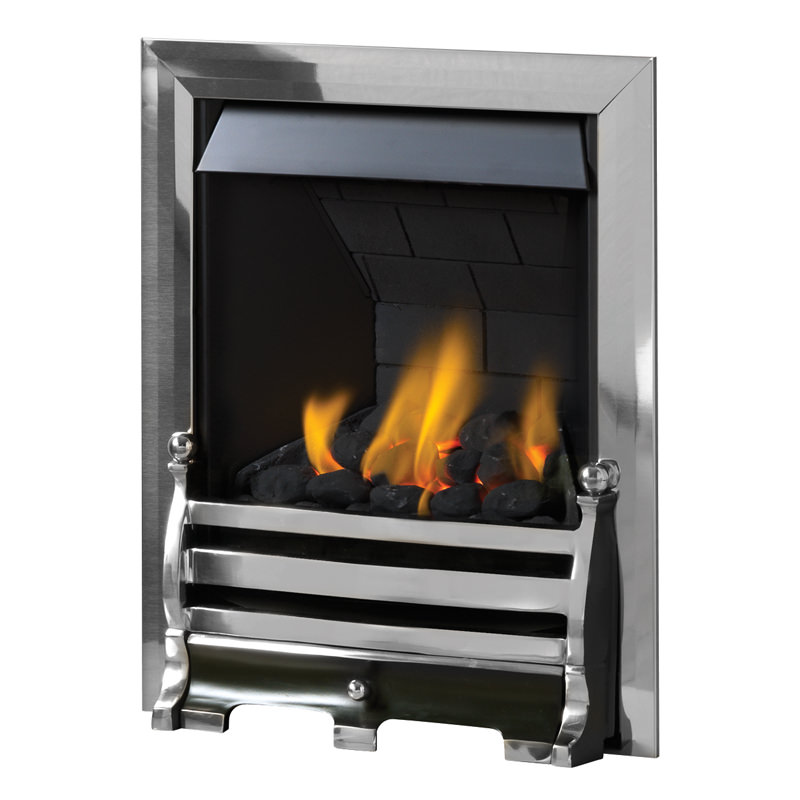 Pureglow Daisy Slimline Gas Fire Chrome Or Brass Marble Fireplaces